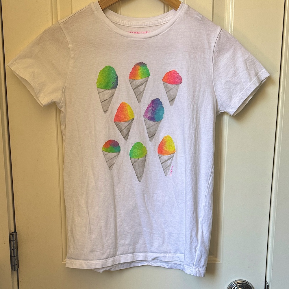 Crewcuts White Tee with Colorful Ice Cream Design - Kids Size 12/14